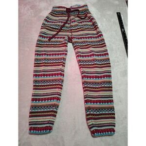 Sugar And Bruno Sweater Knit Leggings Juniors XS Burgundy Chalet We Dance